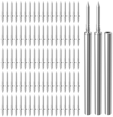 300Pcs Double-Head Skirting Thread Seamless Nail, Invisible Double-Sided Nails for Baseboards & Trim, No Mark No Hole Fasteners with 3 Sleeve Tools for Solid Wood & Drywall