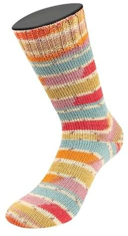 LANA GROSSA Meilenweit 6-fach 150 | 6-fädiger Sockenklassiker, waschmaschinenfest | Handstrickgarn 80% Schurwolle & 20% Polyamid | 150g Wolle zum Stricken & Häkeln | 390m GarnFB 9702