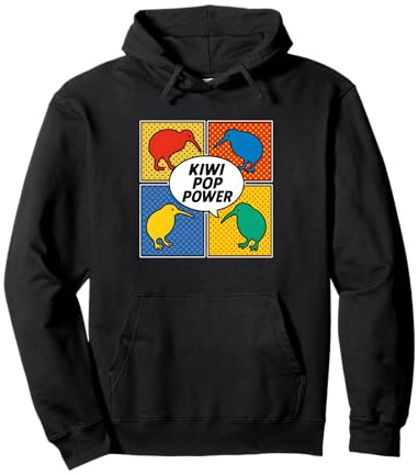 Kiwi Pop Power Comic Pop-Art Pullover Hoodie