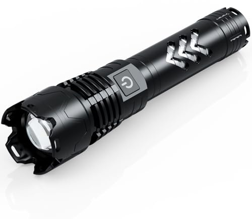 Amzyigou Taschenlampe Led 2000Lumen Extrem Hell, XHP160 Starke LED-Taschenlampe mit Zoombare, 6 Modi Wasserdicht Taschenlampen mit Holster fur Outdoor-Camping, Wandern oder Nachtsport(Mini)