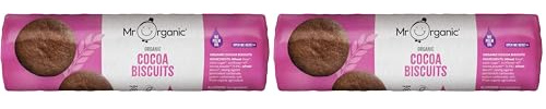 Mr Organic - Cocoa Biscuits 250g - Pack of 2 - Organic & Palm Oil Free - Rich in Cocoa - Vegan & Non-GMO - Perfect Snack for Anytime of the Day