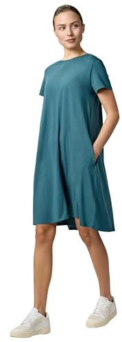 Ragwear Damen festliches Sommerkleid leichtes fließendes Kurzarm Midikleid mit seitlichen Taschen Chickie Ocean Green Gr. S