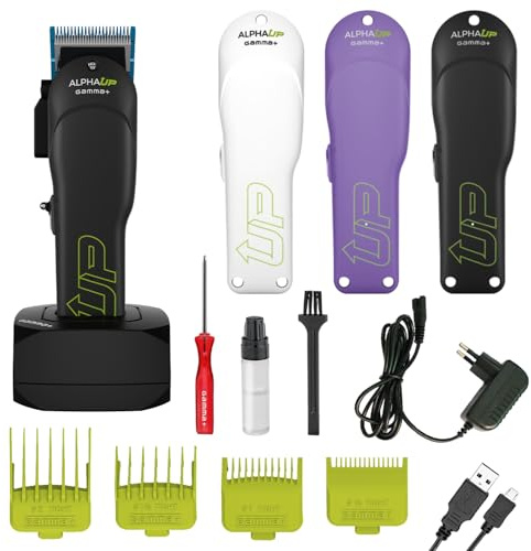 Gamma+ HITTER UP Profi Trimmer för skägg och konturer | Precisions-hårklippare | 7 000 varv/min motor | över 2 timmar. Batteritid | magnetiska tillbehör | USB-C laddningsfunktion (ALPHA UP)