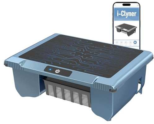 i-Clyner T1B Robot Nettoyeur Skimmer Solaire Robot de Surface Piscine, avec Nettoyage 24h/7, Double Modes de Recharge, Retour Automatique à la Base, adapté aux piscines Enterrées et Hors Sol (Bleu)