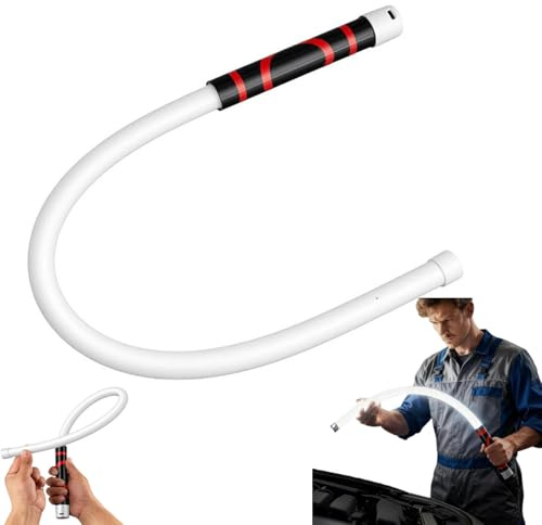 BOWTONG Torcia LED flessibile, 68,6 cm, luce da lavoro pieghevole con base magnetica, luce ricaricabile ad alta luminosità con 3 livelli di luminosità, strumento di illuminazione automobilistica per