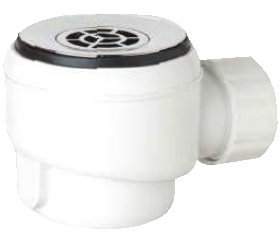 Siphon pour receveur D.60, avec grille en laiton chromé