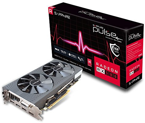 SAPPHIRE 11265-05-20G Pulse Radeon RX 580 8GD5 - Tarjeta gráfica, AMD, 3840 x 2160 Pixeles, 1366 MHz, 8 GB, GDDR5, negro
