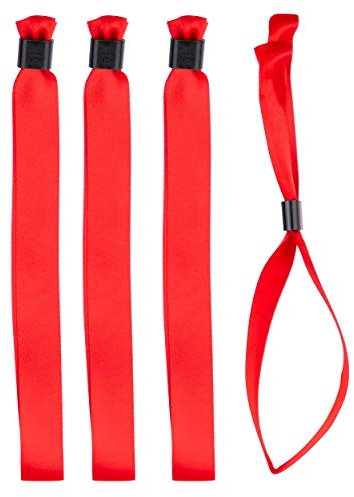 IBOO 20 rote Stoffarmbänder für Veranstaltungen – Kunststoffverschluss zur Vermeidung von Übertragung oder Wiederverwendung – Angenehme Satinarmbänder von hoher Qualität