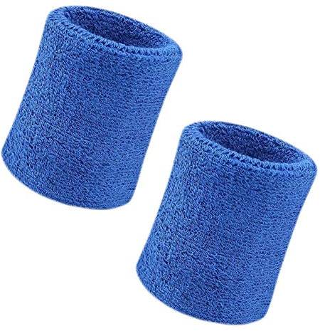 Vidillo 2 Pack 4 inch Wrist Bands Sweatbands Soft Thick Cotton Wrist Bands for Tennis Gym Soccer Basketball Running