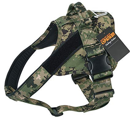 EXCELLENT ELITE SPANKER Hundegeschirr Taktisches Hundegeschirr Ausbildung Service Dog Weste Arbeiten hundegeschirr verstellbar Hund Weste Für Mittelgroße Und Große Hunde(Camouflage Forest-S)