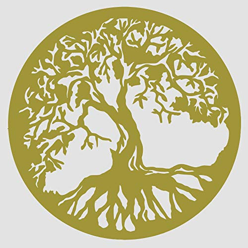Baum des Lebens - Yggdrasil - Wandaufkleber Wandtattoo TREE OF LIFE Sticker Aufkleber - erhältlich in vielen Farben (Gold, 100 x 100 cm)