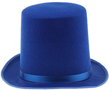 B Baosity Zylinder Hut Erwachsene Zylinderhut Partyhut für Party Halloween Fasching Karneval - Blau