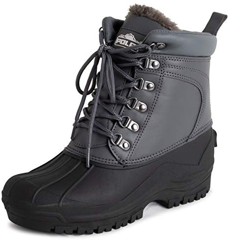 Polar Herren Dauerhaft Winter Gummisohle Dauerhaft Wasserdicht Winter Schnee Duck Regen Stiefels - Grau/Grau - UK10/EU44 - YC0680