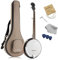 Ashthorpe Banjo mit 5 Saiten, geschlossener Rücken, Mahagoni-Resonator, 5. Stimmgerät, gepolsterte Gigbag