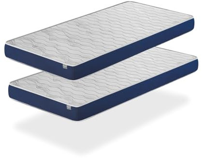 Lot 2X colchones de Espuma 90X200 Orion Confort, Altura 14 CM, Acolchado Super Suave Juvenil Ideal para Camas Nido