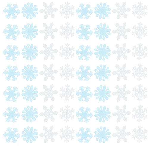Amosfun 200 Stück Schneeflocken-Wandaufkleber, 3D-Aufkleber, leuchten im Dunkeln, Schneeflocken, für Tür, Glas, Fenster, Aufkleber für Weihnachten, Winter, Frozen, Party, Zuhause, Kinderzimmer,