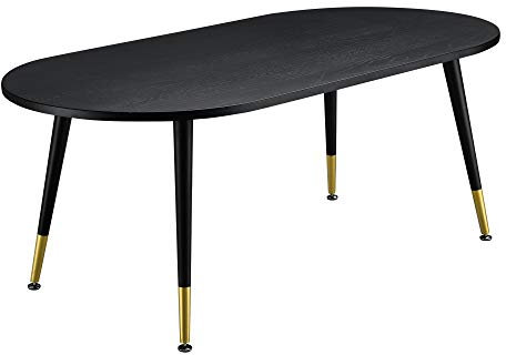 Couchtisch 'Fontana' 47 x 120 x 60 cm Beistelltisch Wohnzimmertisch Sofatisch MDF Metall Eiche-Optik in Schwarz