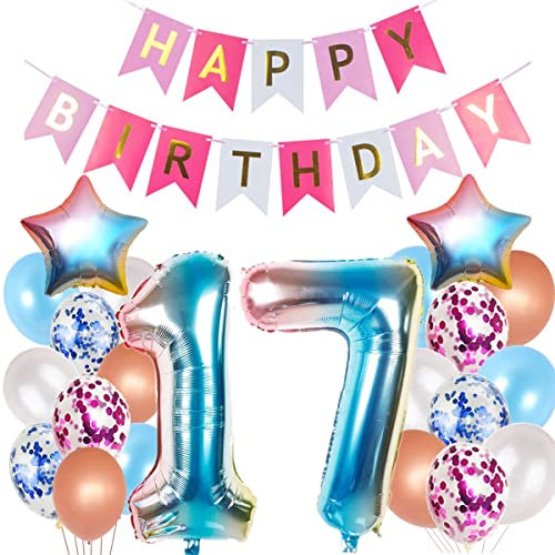 Luftballons 17 Geburtstag Dekoration mädchen rosa,ballon 17.Geburtstag deko für mädchen,deko 17 Geburtstag deko mädchen 17.geburtstag deko mädchen 17 Geburtstag Geburtstagsdeko 17 jahre Mädchen