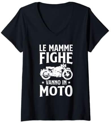 Donna Motociclista Regalo Motociclismo Mamme Fighe Vengono In Moto Maglietta con Collo a V