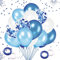 FUNXGO blau luftballon set - 60 Stück ballons Set - konfetti luftballons konfetti & Latex ballons hochzeit - ballon mit konfetti - ballons set blau