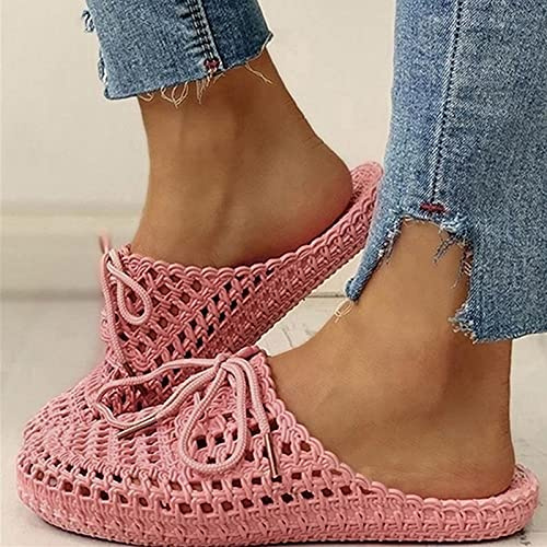 HHZY Ciabatte Donne Estive Flop Pantofole Donna Chiuse Davanti Sandali Donna Traspiranti Scarpe da Spiaggia e Piscina Flip Flops Infradito Mare Elegante,Rosa,US8/EU40