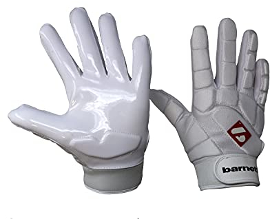 BARNETT FKG-03 Weiß, American Football Handschuhe Linebacker Profi, LB,RB,TE (L)