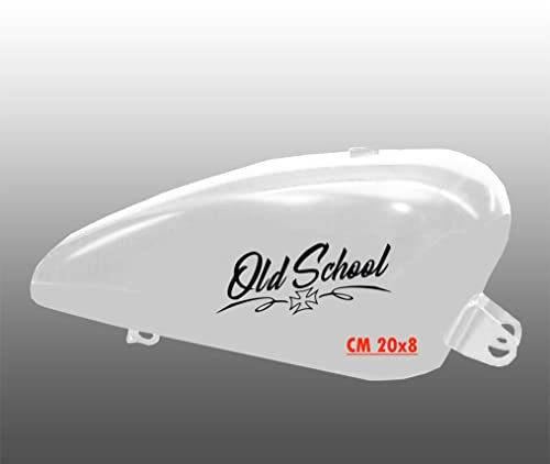 Set mit 2 Aufklebern für Motorrad, Old School Bobber Chopper Harley Custom Vintage Code 1671 (070 schwarz, matt (matt_opaque))