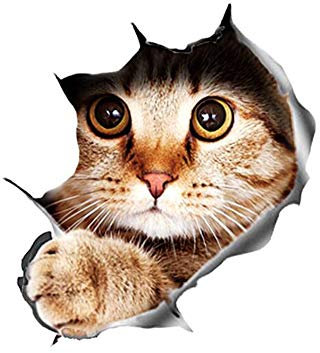 Realistic 3D Katze Autoaufkleber,Tier Lustige Aufkleber Heckscheibenaufkleber Wasserdichter Motorhaube Sticker Auto Dekoration Styling Aufkleber Personalisierte Dekoration Für Autofenster Stoßfänger