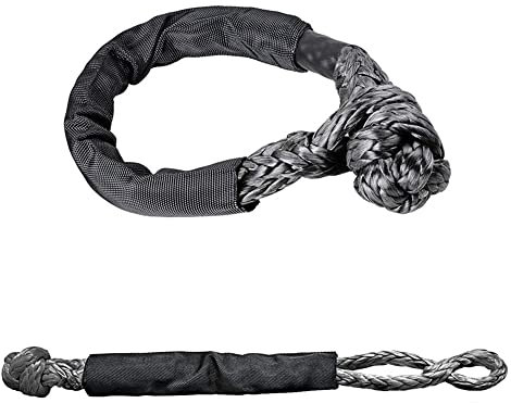 TOTMOX 2 pièces Cordes de remorquage à Manille Souple pour Camion ATV Marine, Sangles de récupération extérieures Monobloc, Noir/Rouge/Vert/Orange/Bleu