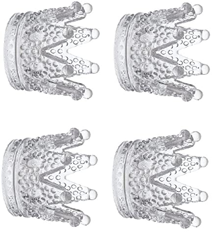 Kerzenhalter Glas KerzenstäNder Set 4 StüCk Glas Krone Teelichthalter Tischdekoration Transparent Krone TeelichtgläSer
