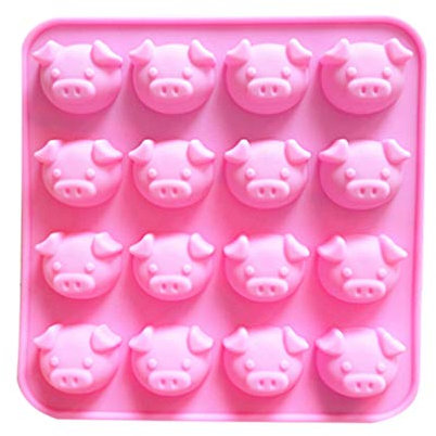 Luxshiny Schweinchen Silikonformen Schweinchen Backform Schokoladenformen Form Eiswürfelform Schokoladenform DIY Dessert - 16 Mulden