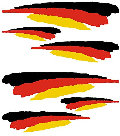 Autodomy 6 Stück Deutschland Aufkleber | Deutschland Sticker Flagge Sport Racing Tuning | Deutschland Aufkleber Auto Motorrad Scooter Quad ATV Helm Fahrrad
