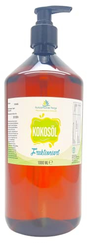 Kokosöl Fraktioniert 1000ml natürlich & rein feuchtigkeitsspendend für alle Hauttypen Gesicht Haare und Hände