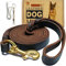 Leder-Hundeleine, 1,8 m x 1,9 cm, robust, geflochtenes Echtleder, weich und bequem, Lederleine für große Hunde, mittelgroße und kleine Hunde, Braun