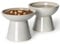 YauYik Raised Cat Food Bowl Set, 6.2inch Extra Wide Elevated Bowls, Shallow Food Dish Whisker Friendly for Cats & Small Dogs, Raised Design for Easy Eating, Grey, Set of 2
