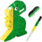 Dino Pinata Set mit Augenbinde und Schläger Pinjatta Dino zum Aufhängen Ideal zum Befüllen Pinjata für Kinder Perfekt für Geburtstag Spiele Spass Hochzeit Deko (44 x 32 x 8 cm)