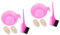 minkissy Couleur : Rose 4 Ensembles applicateur de pour les cheveux brosse à barbe outils outil de salon de coiffure bol de coloration des cheveux deux côtés Positionner Film inversé