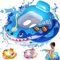 Pool Schwimmring Kinder, Baby Schwimmhilfe mit Wasserpistole, Schwimmsitz, Baby Float, Aufblasbarer Schwimmreifen, Kleinkind Blau Hai Schwimmhilfe Spielzeug Kinder 3-8 Jahre
