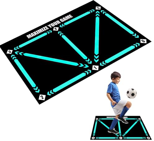 YANGUN Fußball Schritt Trainingsmatte, 60x90 cm rutschfeste Fussballmatte Training, Ballkontrolle Trainingsmatte Dribble Silent Sports Zubehör, Fussballmatte Geschenke Für Fußballliebhaber