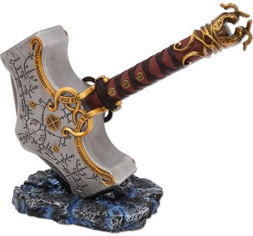 ziqing Metall-Hammerwaffe, Halloween-Cosplay-Requisiten für 1:1-Nachbildung, befestigter Sockel