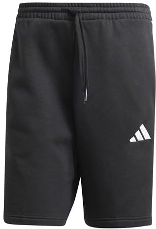 adidas Herren Essential Three Stripes Fleece Short, Black/White, M