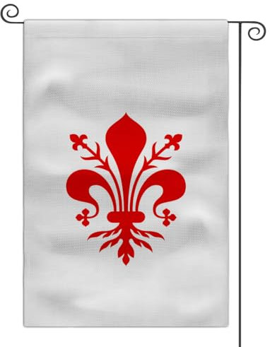 Bandiera medievale con stemma da giardino, 30,5 x 45,7 cm, double face, bandiera per esterni (Repubblica di Firenze)