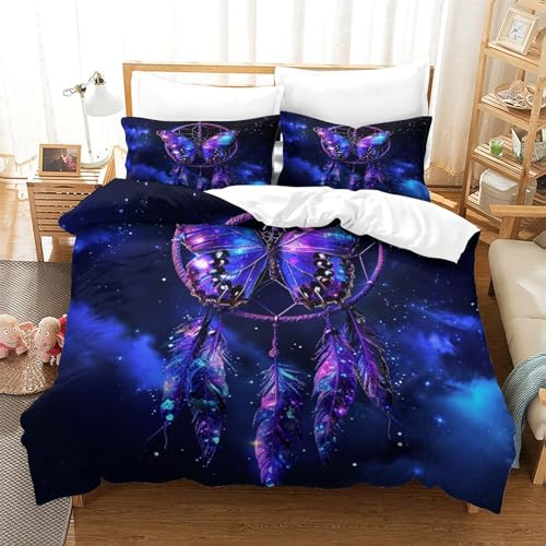 DCABEIOOE Äolische Glocken 3D Druck Bettwäsche Set Bettbezug Und Kissenbezug Mit Reißverschluss Kinder Bettwäsche Single（140x200cm）