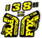Autocollant de rechange pour fourche Fox 38 2021 E Bike Series Jaune (brillant)
