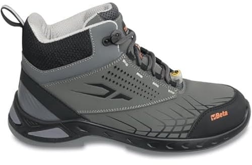 BETA 7274G, Zapatos Altos de Seguridad FitEVOLUTION en Nabuk Hidrorrepelente, Zapatos de Trabajo Antiperforación con Soporte de Estabilidad en el Talón, Talla EU 46, 650g