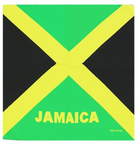 Maxtonser Bandana mit Flaggen-Druck, 55 x 55 cm, für Musikfestivals, Haar-Tuch, Mehrzweck-Kopfwickel, quadratischer Turban für Mädchen, Foto-Requisiten, Jamaika-Design