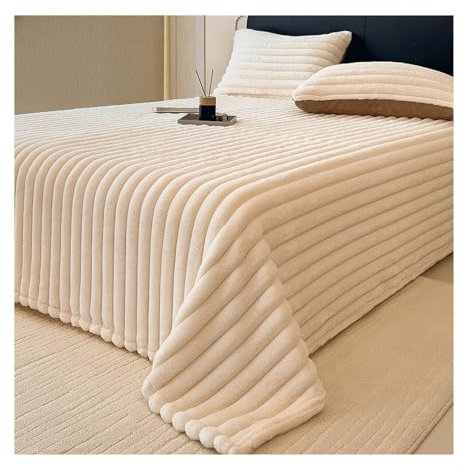 Premium warme Bettlaken Cashmere-Touch Betttuch Doppelseitiger Flanell Fleece Laken Leintuch Haustuch ohne Gummizug vielen Größen und Farben(White,200x230cm)