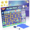 Zoelele Wochenplaner Kinder, Dinosaurier Montessori Belohnungstafel für Kinder, Magnettafel inkl. 30 Aufgaben + 70 Sterne + 2 Marker, Beschreib & Abwischbar, Sternchenplan für Kühlschrank (Blau)