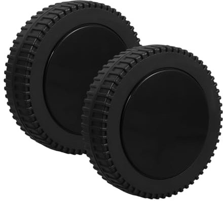 CAXUSD 2pcs 7 Inch Plastic Grill Wheels with Covers for Lawn Mower BBQ Grills Gas Grill Cart Trolley Hand Truck Black Replacement Wheels