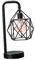 HOMSFOU Wrought Iron Lamp Vintage Table Lamp Black Geometric Pattern for Living Room